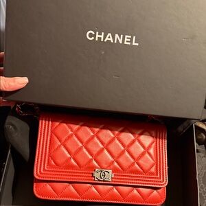 Chanel Vibrant Red Quilted Crossbody Bag